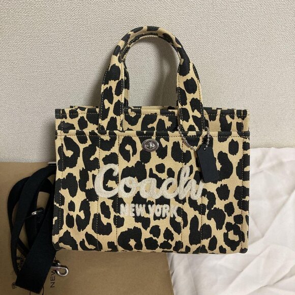 Black ItemCoach Leopard Varsity Cargo Tote - Picture 2 of 6